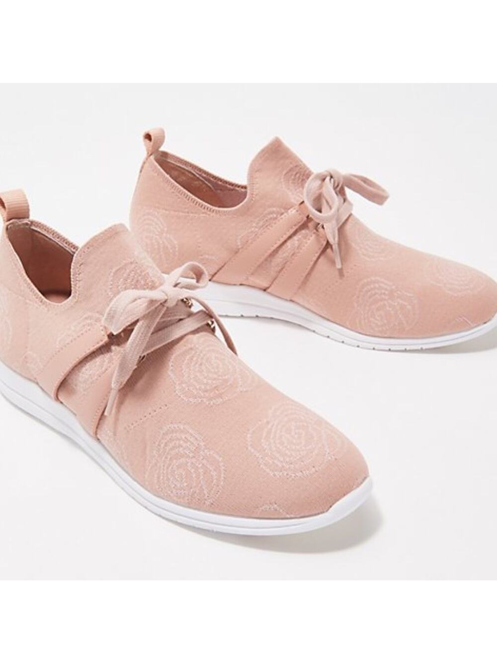 Isaac Mizrahi Live!‎ Blush Floral Stretch Fly Knit Sneaker Size 5